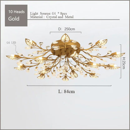 DecorBites™ Crystal Ceiling Chandelier LED Fixture Lights for Living Room Bedroom by Samsarah Lighting