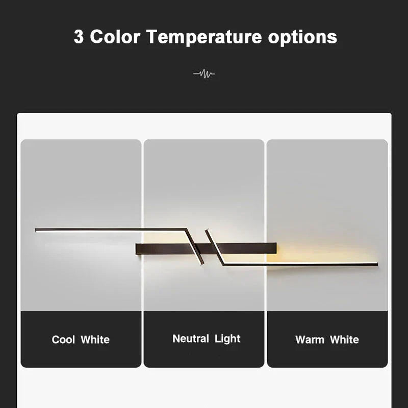 DecorBites™ Black Gold LED Wall Lights: Modern Wall Sconce for TV Background, Bedroom, Stairs