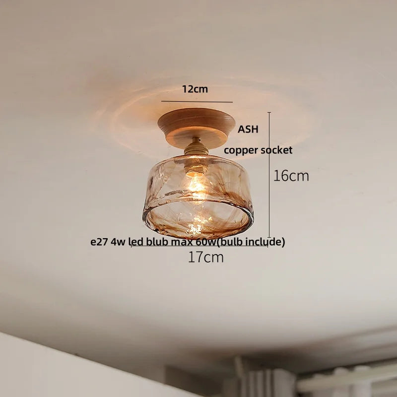 DecorBites™ Clear Glass LED Ceiling Light, Modern Nordic Bedroom Decor Ceiling Lamp