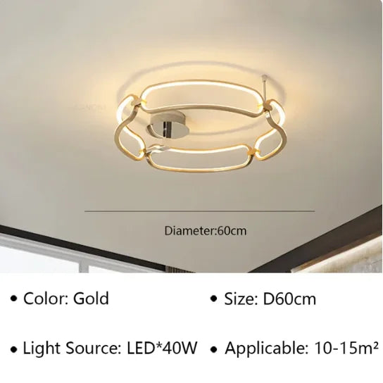 DecorBites™ Adara Luxury LED Chandelier: Modern Ring Light for Home Interior Decoration