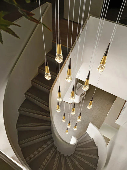 DecorBites™ Crystal Chandelier LED Staircase Lamp for Elegant Living Room, Kitchen, and Restaurant