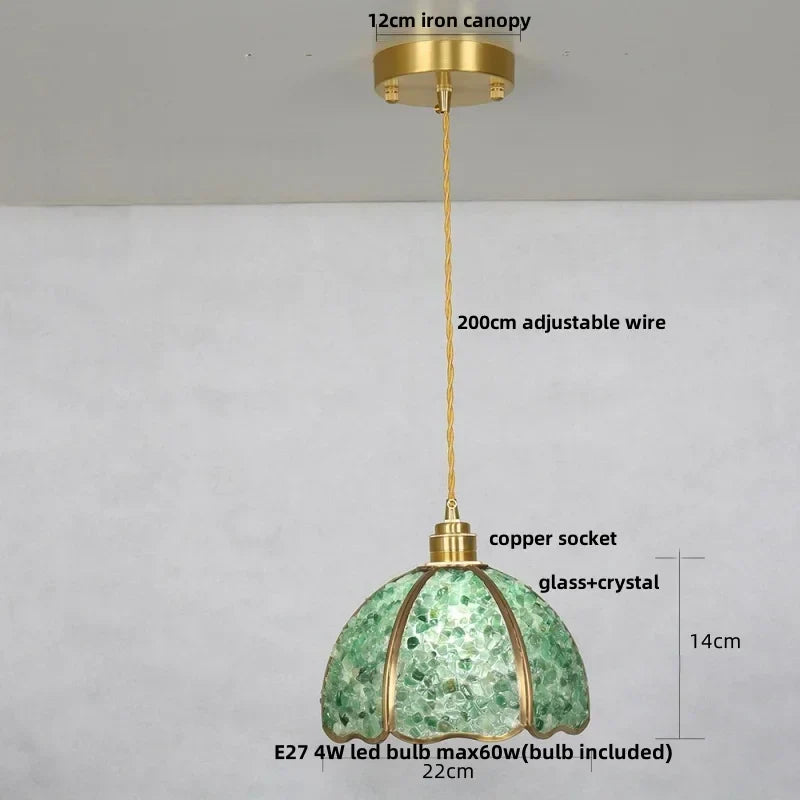 DecorBites™ Crystal Glass LED Pendant Light Fixture for Kitchen Dining Room Bar Luxury Art Decor
