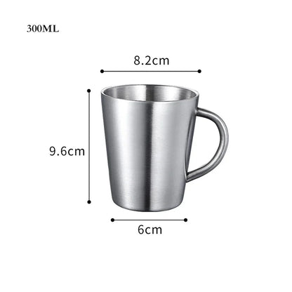 DecorBites™ Double-Layer Stainless Steel Thermal Mug with Handle for Coffee and Beer