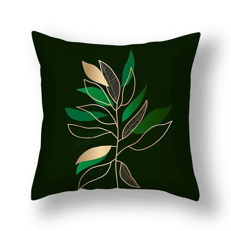 DecorBites™ Ginkgo Leaves Print Sofa Pillowcase 45x45cm Modern Nordic Chair Cushion Cover