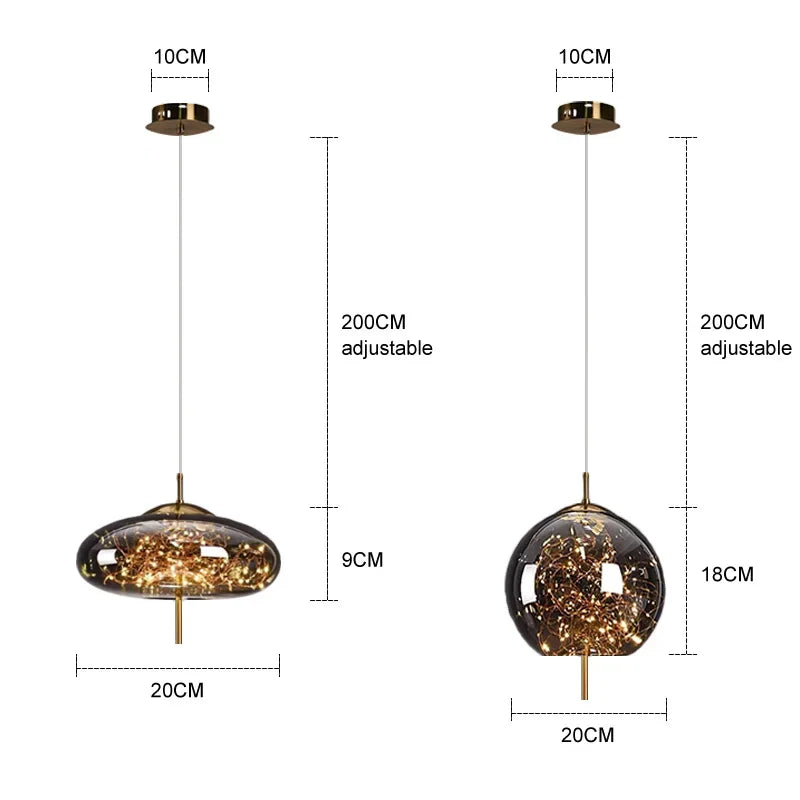 DecorBites™ Amber Glass Chandelier: Luxury Lighting for Bedroom, Dining Room, Kitchen, Restaurant & Art Decor