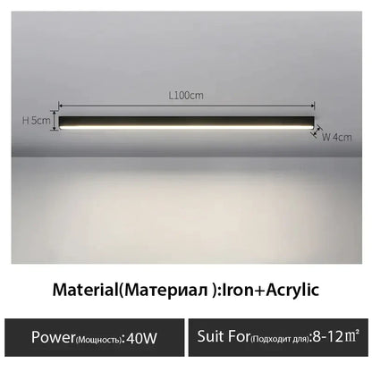DecorBites™ Black Linear LED Ceiling Lamp for Living Room, Aisle, Dining Room