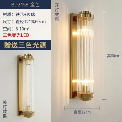 DecorBites™ Crystal Modern Wall Sconce Lamp for Bedroom & Living Room
