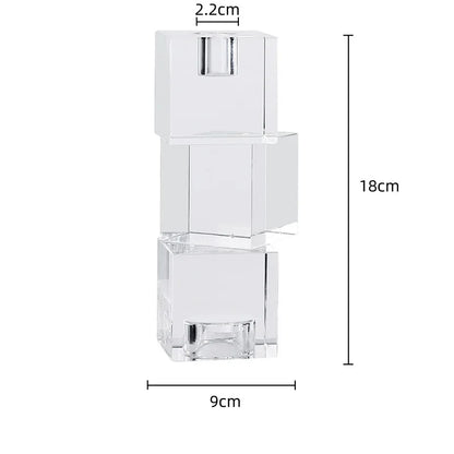 DecorBites™ Geometric Crystal Glass Candle Holder - Home Decor Accent
