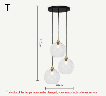 DecorBites™ Glass Ball Lustre Pendant Lights - Modern Nordic Design for Kitchen, Bedroom, or Restaurant