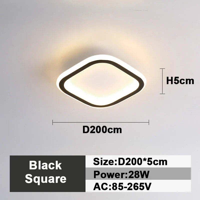 DecorBites™ LED Ceiling Lamp: Square Round Indoor Lighting, Bedroom, Entrance Hall, Neutral/Cool/Warm White