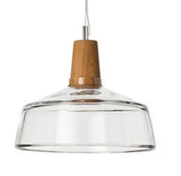 DecorBites™ Glass & Wood Pendant Light: Modern Nordic Hanging Lamp for Bar, Table, Dining - Gray Retro Decor