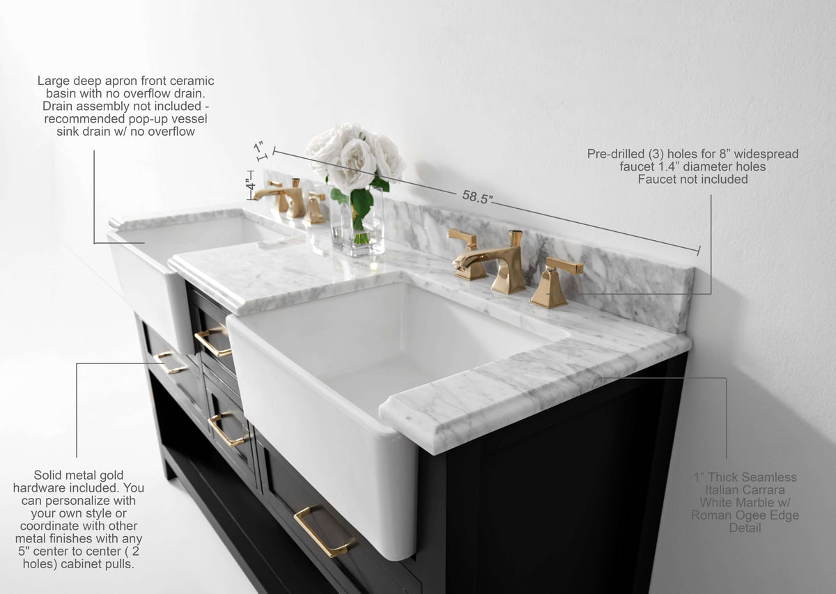 Hayley 60" Bath Vanity Set