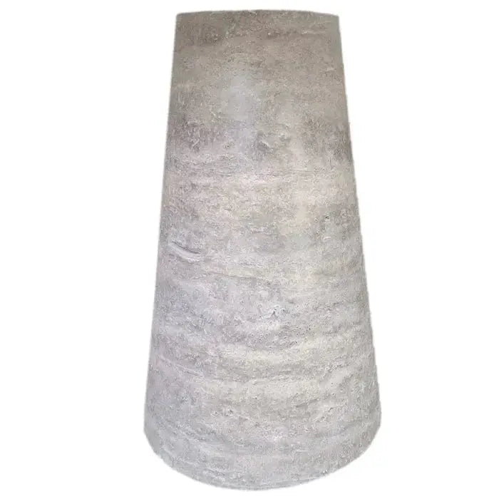Silver Travertine Vein-Cut Coffee Table with Conic Legs Honed