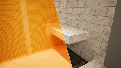 The Original™ Deluxe 48" x 48" Shower Conversion Kit with Orange Waterproof Board