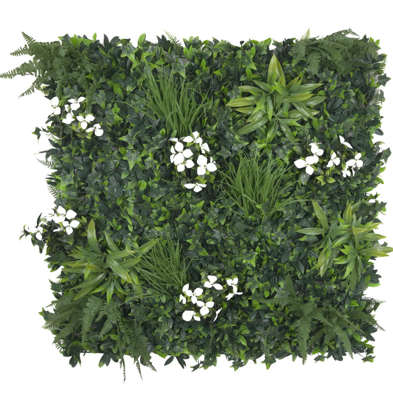 Sample Panel – Snowy White Vertical Garden (Small Sample)