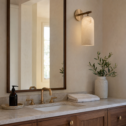 Alabaster Cylinder Wall Sconce