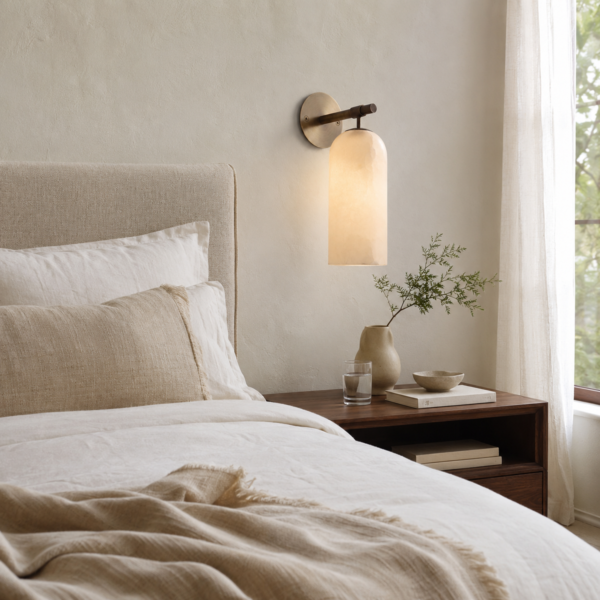 Alabaster Cylinder Wall Sconce