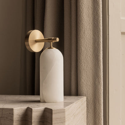 Alabaster Cylinder Wall Sconce