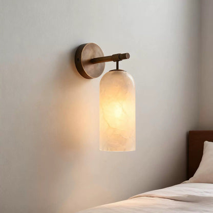 Alabaster Cylinder Wall Sconce
