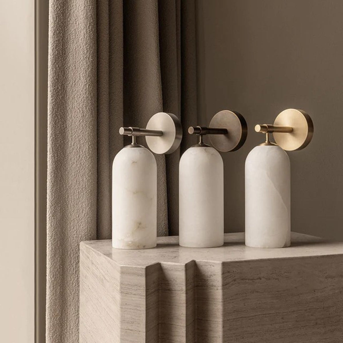 Alabaster Cylinder Wall Sconce