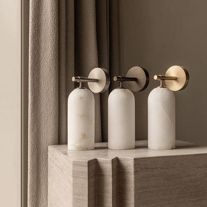 Alabaster Cylinder Wall Sconce