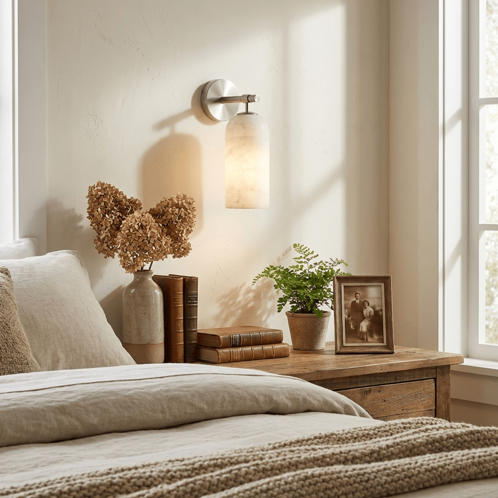Alabaster Cylinder Wall Sconce