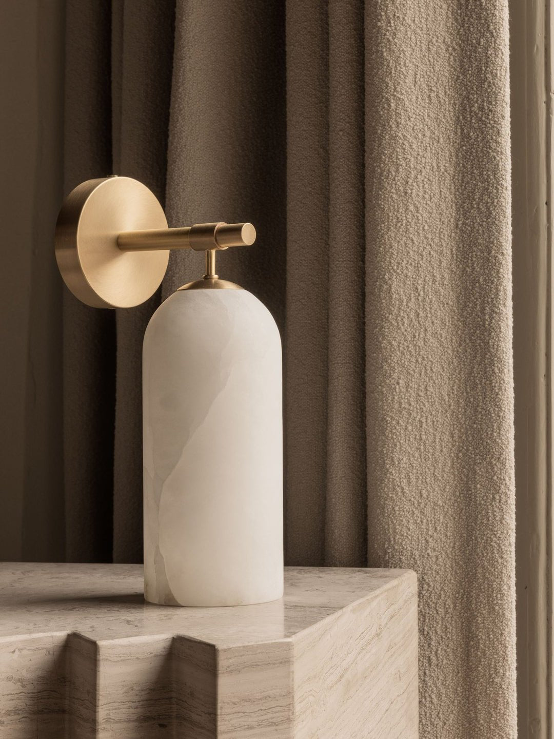Alabaster Cylinder Wall Sconce