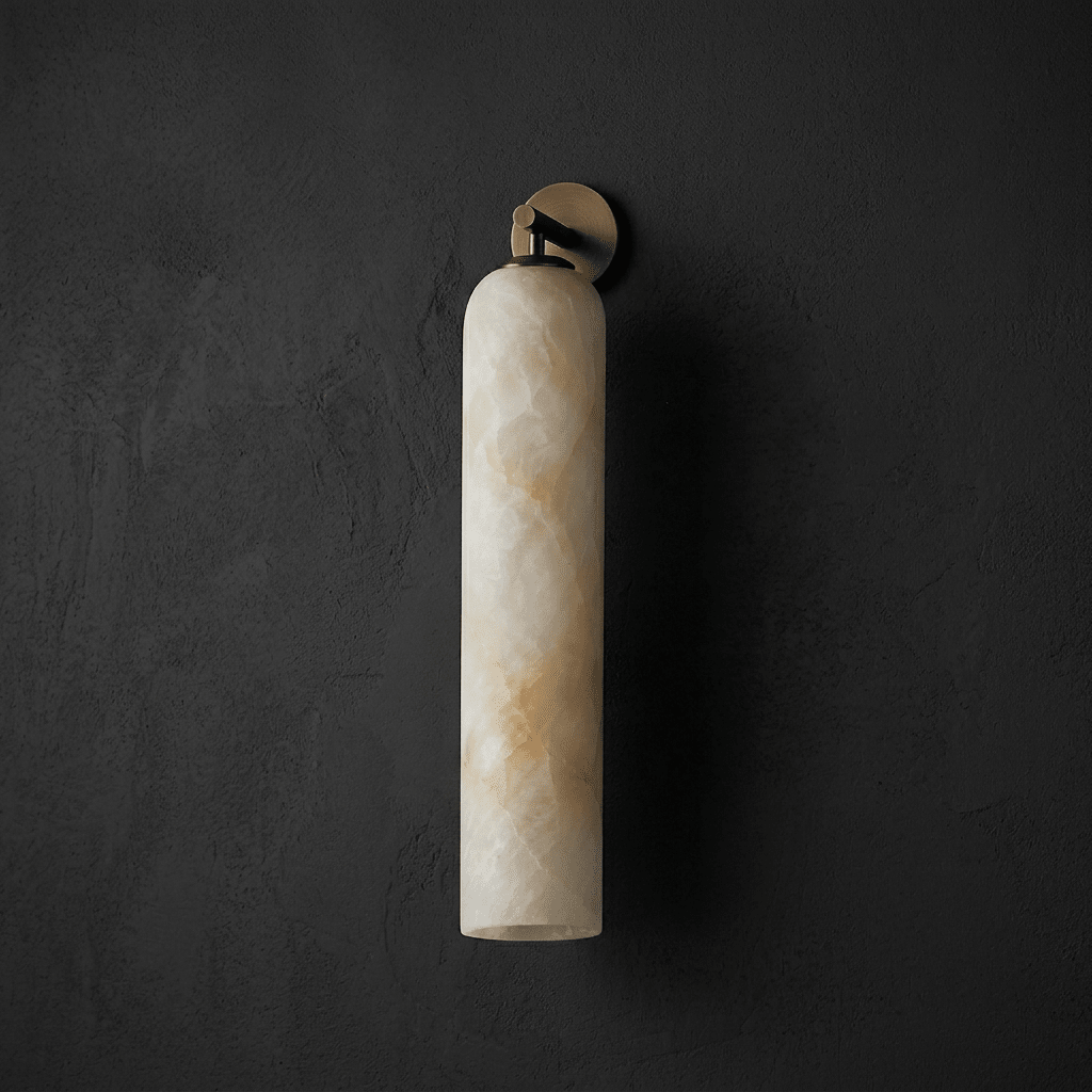 Alabaster Tube Cylinder Wall Sconce