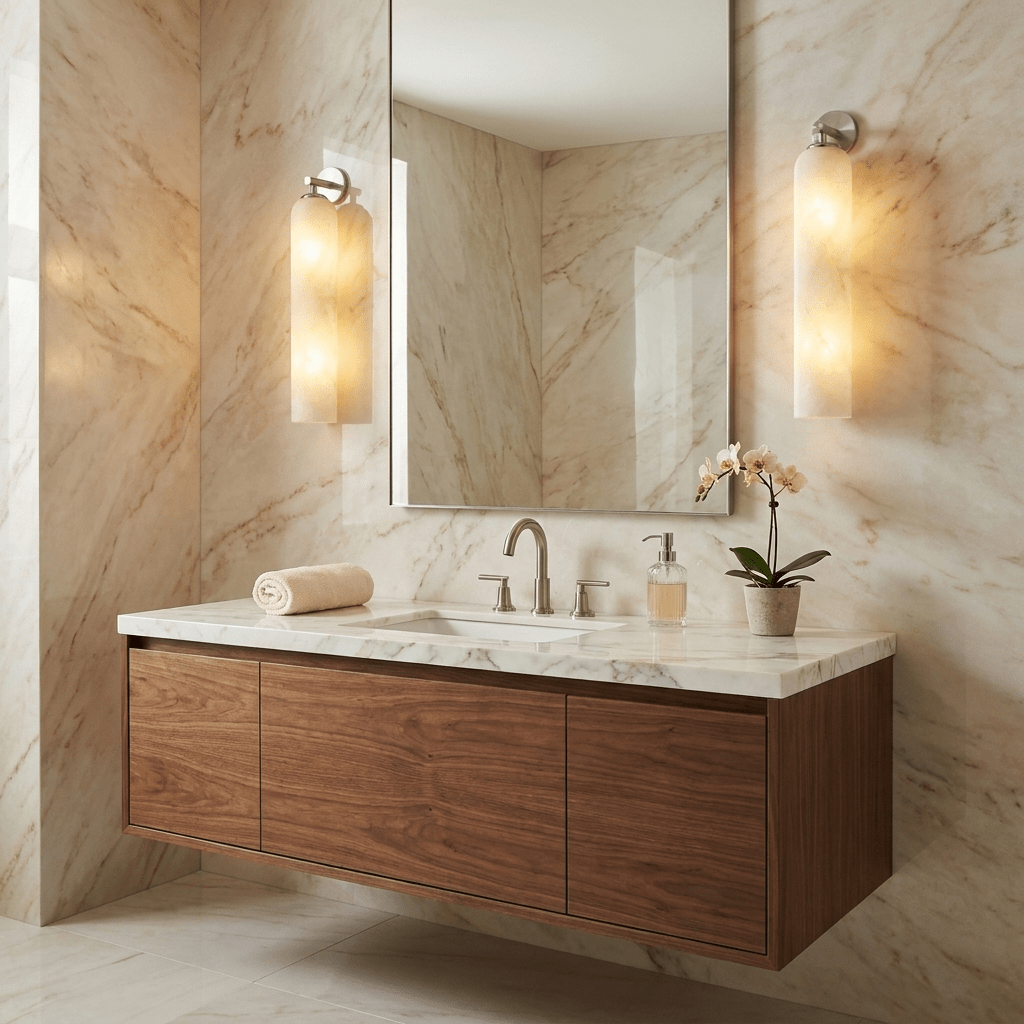 Alabaster Tube Cylinder Wall Sconce