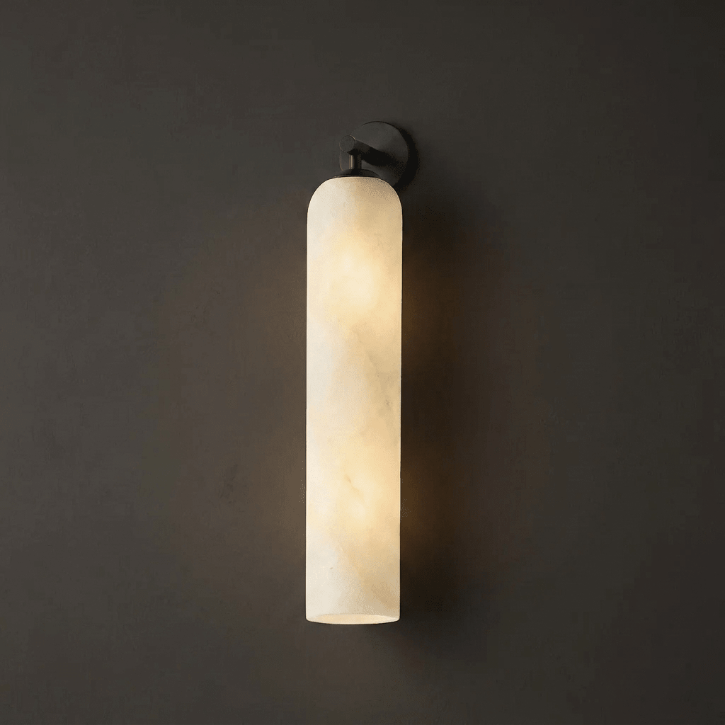 Alabaster Tube Cylinder Wall Sconce