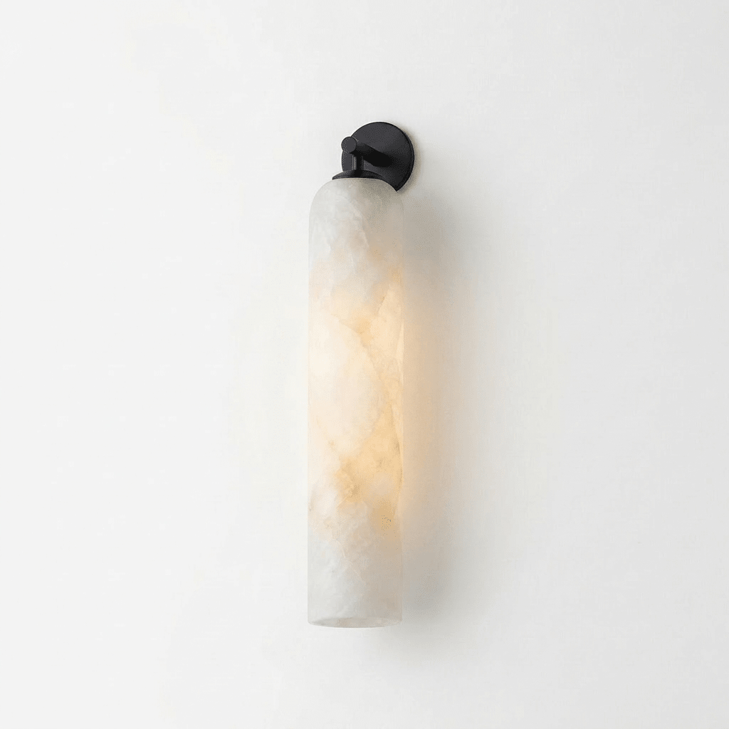 Alabaster Tube Cylinder Wall Sconce