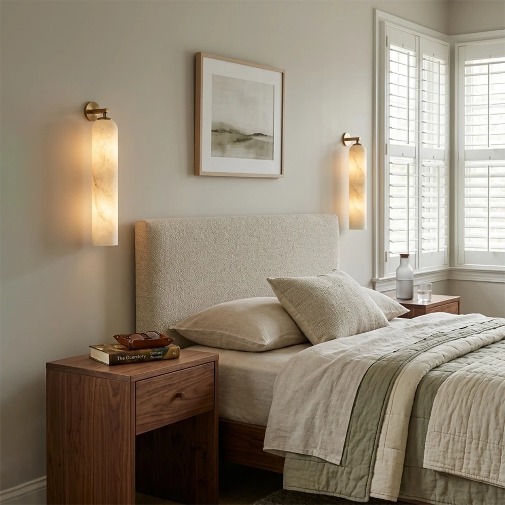 Alabaster Tube Cylinder Wall Sconce