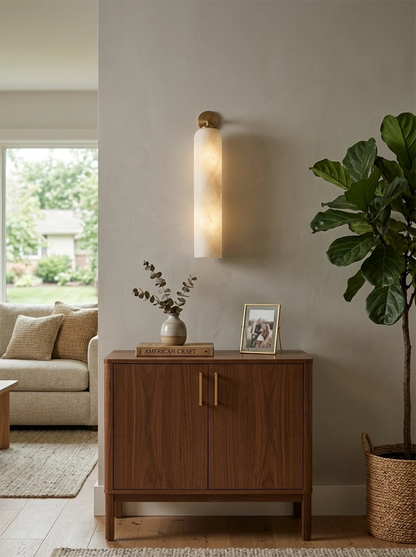Alabaster Tube Cylinder Wall Sconce