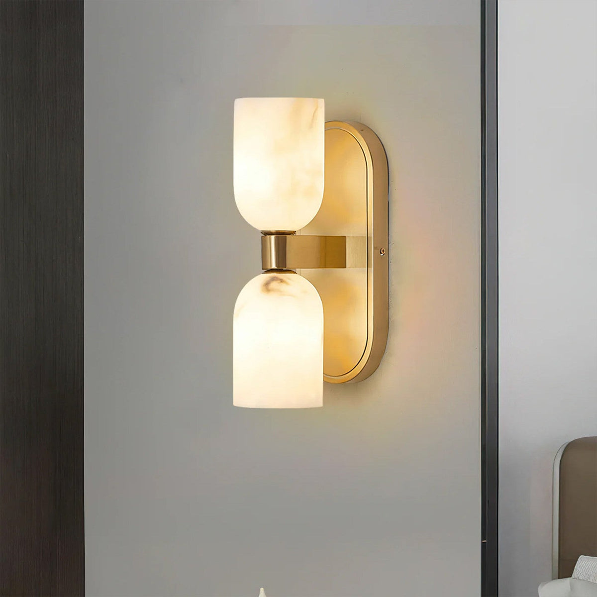 Solenne Alabaster Twin Beam Wall Sconce