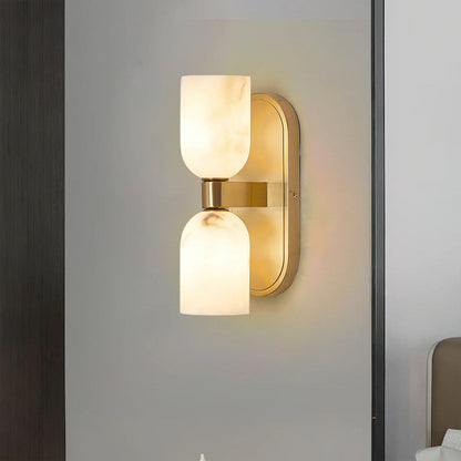 Solenne Alabaster Twin Beam Wall Sconce