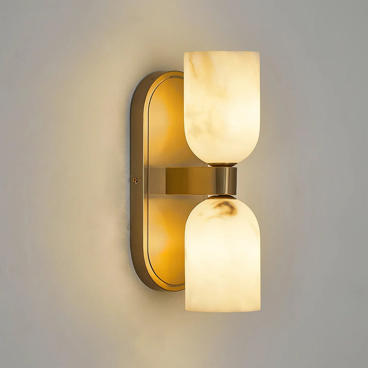 Solenne Alabaster Twin Beam Wall Sconce