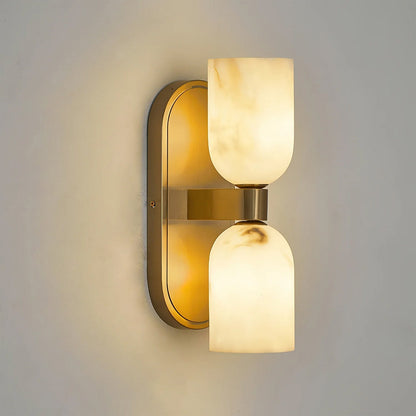 Solenne Alabaster Twin Beam Wall Sconce