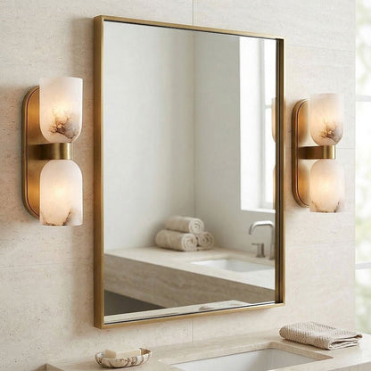 Solenne Alabaster Twin Beam Wall Sconce