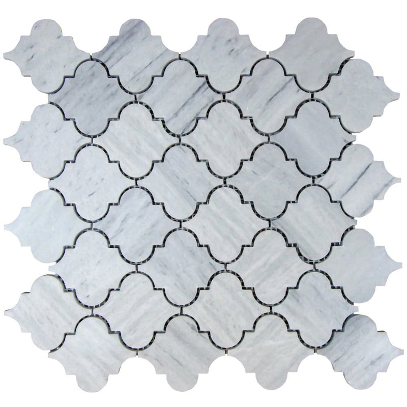 Solto White Marble Casablanca on 12" x 12" Mesh Mosaic Tile
