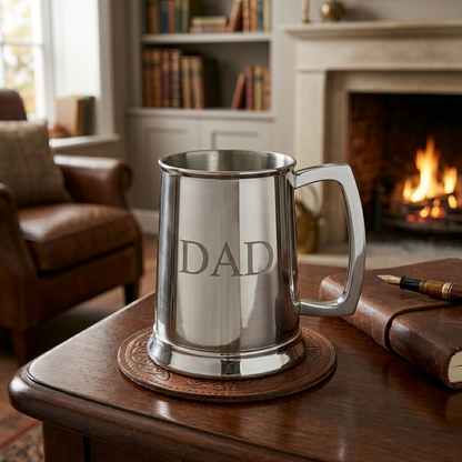 Stainless Steel Tankard with Bright Polished Finish - 20 oz