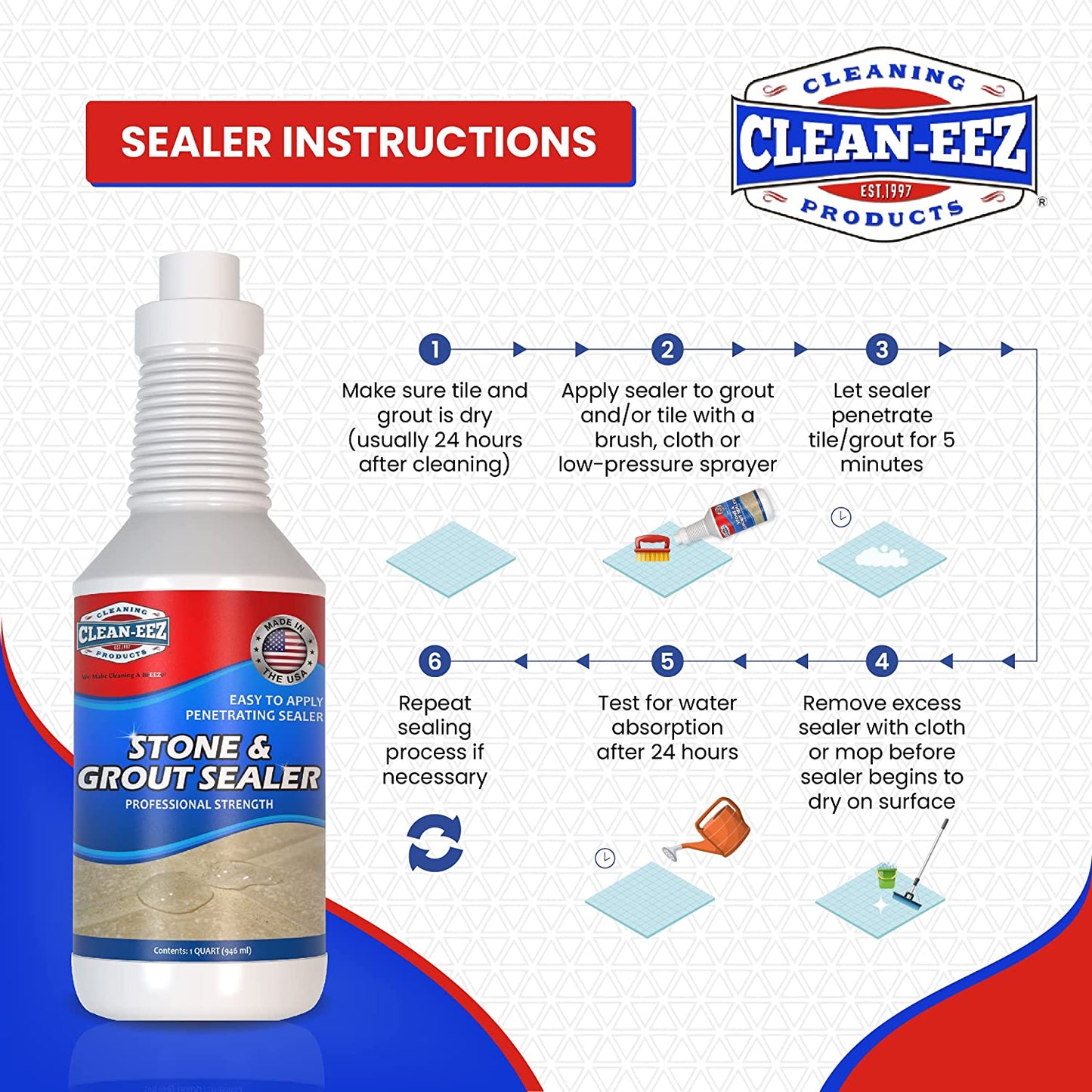 Grout & Stone Sealer + Stand-up Sealer Brush