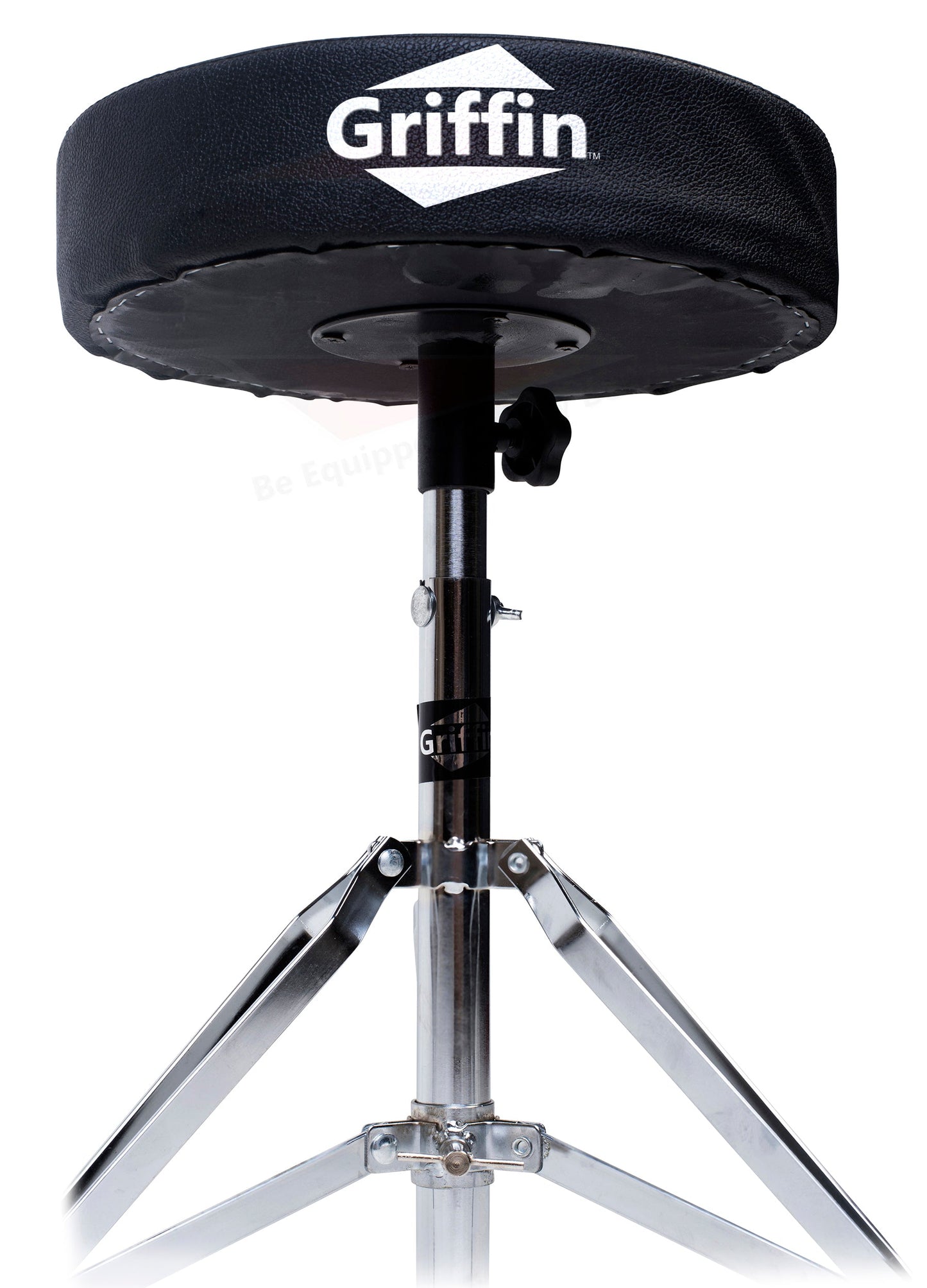 Drum Hardware Set - Hi-Hat Stand, Drummer's Throne Seat & Snare Stand (3-Piece Kit) by GRIFFIN - Deluxe Chrome Slip-Proof Gear Holder Percussion Kit for Mounting Hi-Hat Cymbals & Snare Drums