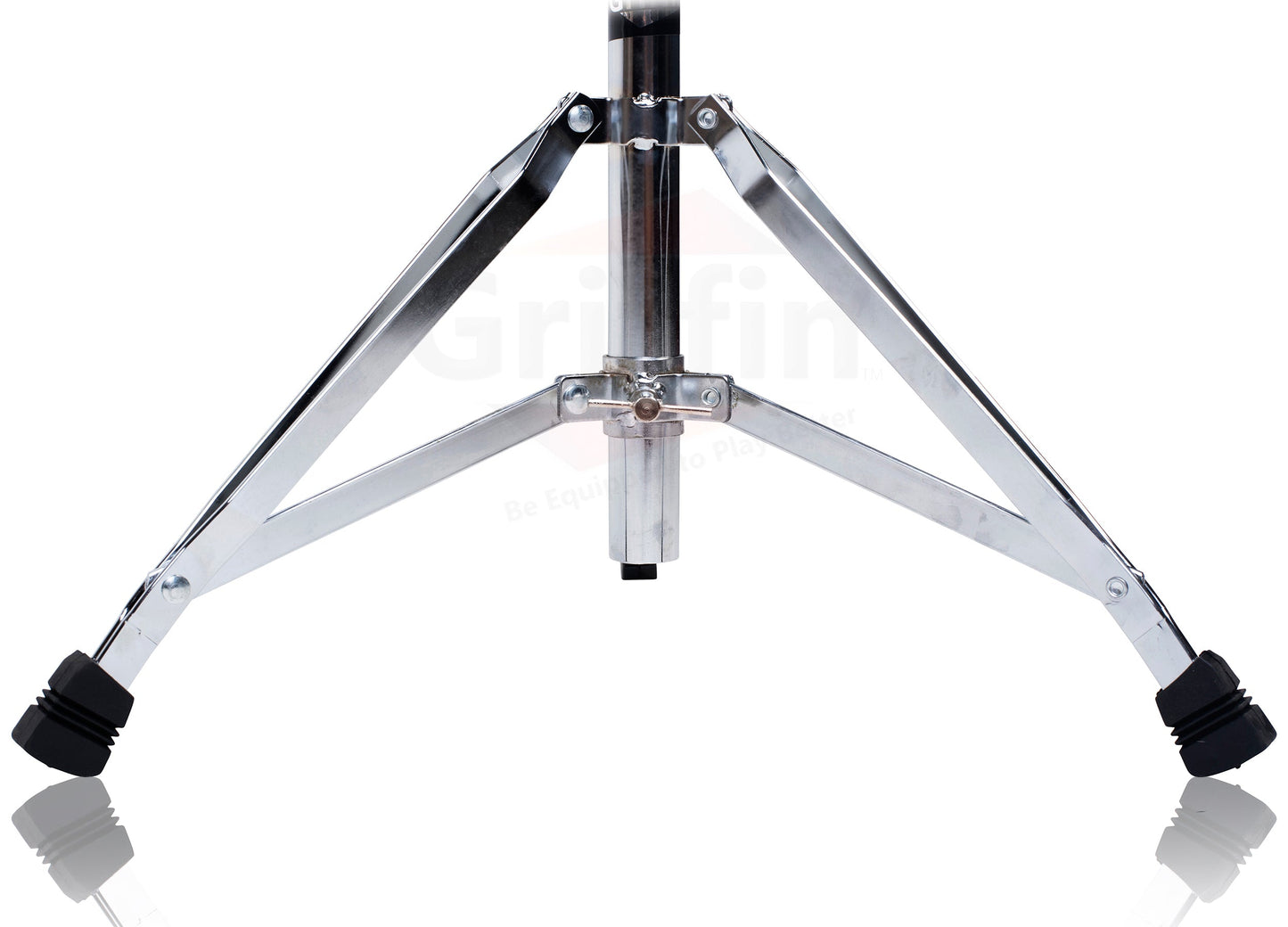 GRIFFIN Drum Hardware (3 Piece Set) - Hi-Hat Stand, Drummer's Throne Seat & Straight Cymbal Stand - Deluxe Chrome Percussion Set for Mounting Medium-Duty Crash, Ride & Splash Cymbals