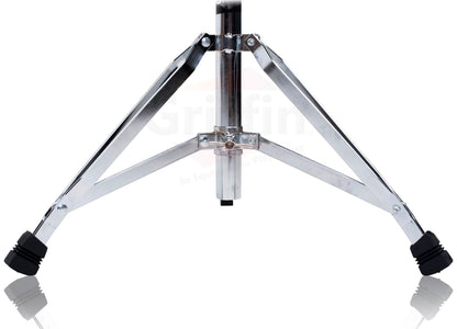 GRIFFIN Drum Hardware (3 Piece Set) - Hi-Hat Stand, Drummer's Throne Seat & Straight Cymbal Stand - Deluxe Chrome Percussion Set for Mounting Medium-Duty Crash, Ride & Splash Cymbals