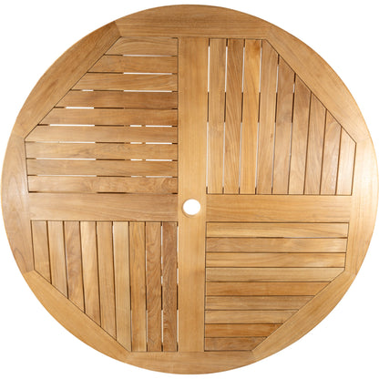 Naples Natural Teak Outdoor Foldable Round Dining Table - 47"