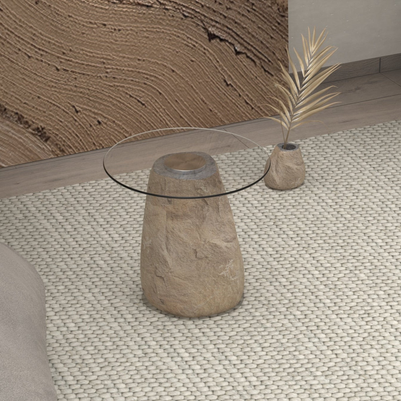 Glass Cobblestone Table