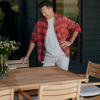 Oslo Natural Teak Outdoor Extendable Dining table- 79-118" (8-10 people)