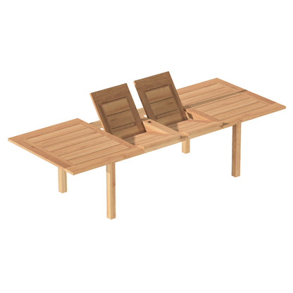 Oslo Natural Teak Outdoor Extendable Dining table- 79-118" (8-10 people)