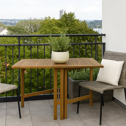 Telluride Natural Teak Rectangular Dual Folding Balcony Table - 51"