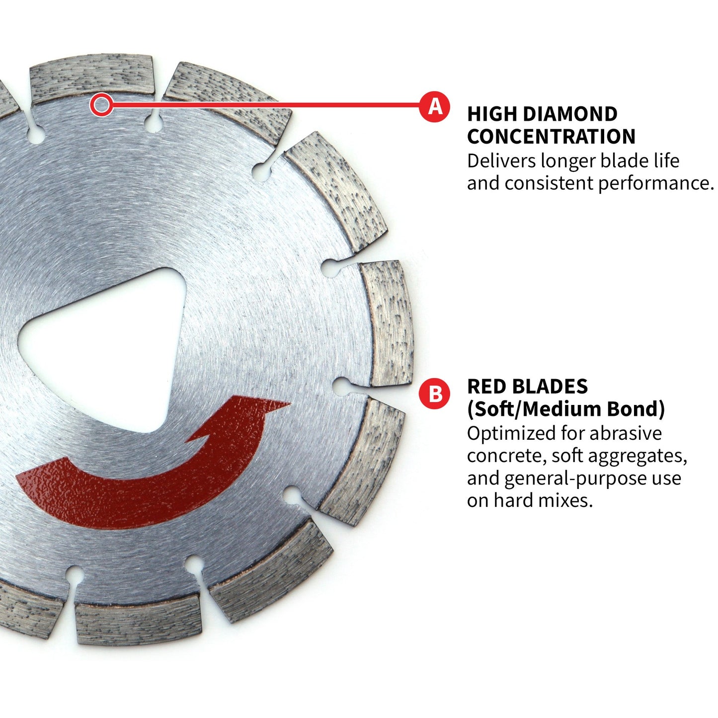 6" XP Red Series Diamond Premium Hard Concrete Saw Blade